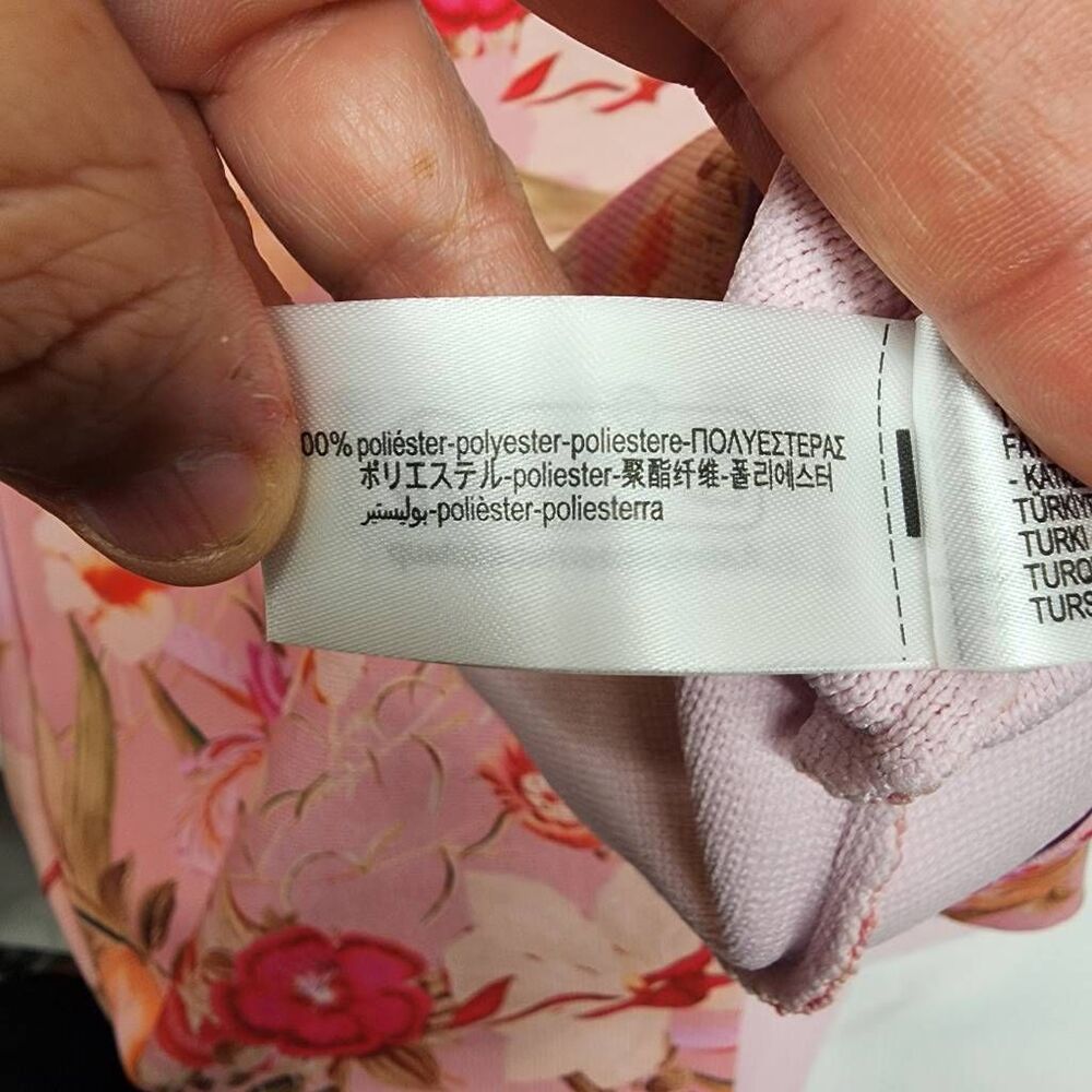 ZARA Women’s S Pink Floral Sleeveless Shift Dress Mini NWT - Picture 9 of 9